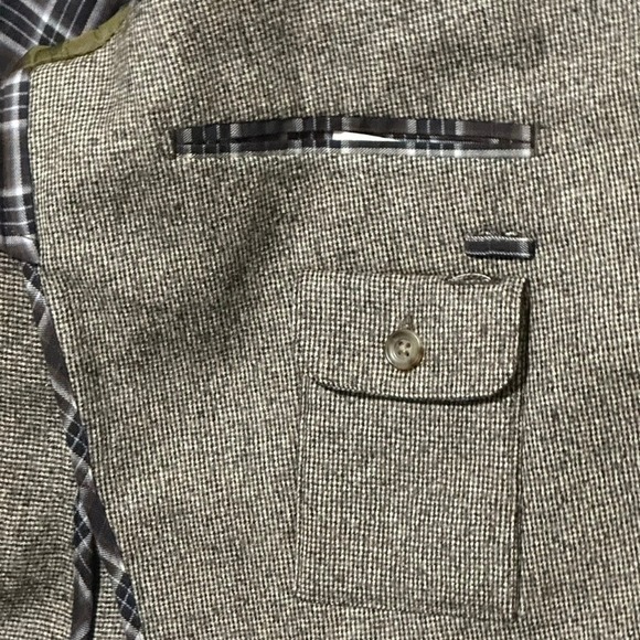 Kroon Mini-Houndstooth Blazer Sport Coat Jacket Brown Lined Casual Business 46R - Picture 9 of 13